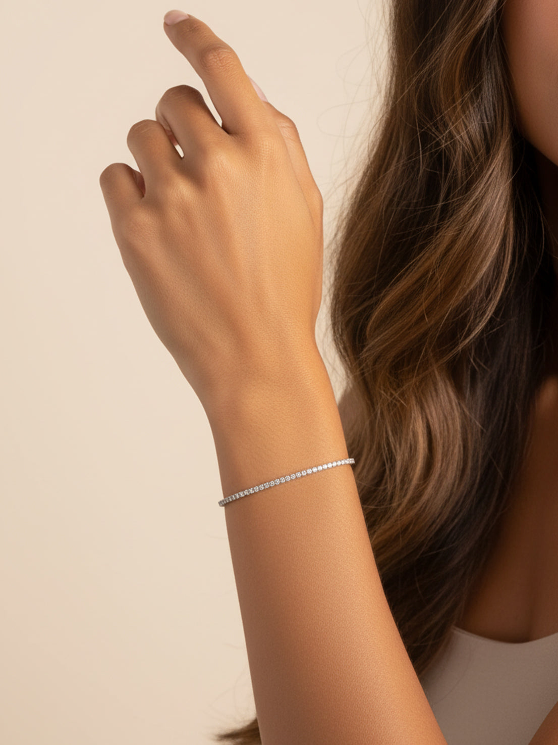 925 Sterling Silver 2mm Moissanite Tennis Bracelet