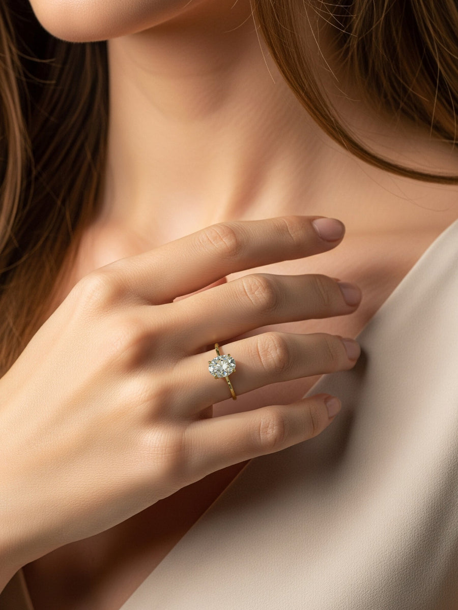 14K Gold 2.0Ctw. Oval Cut Engagement Ring