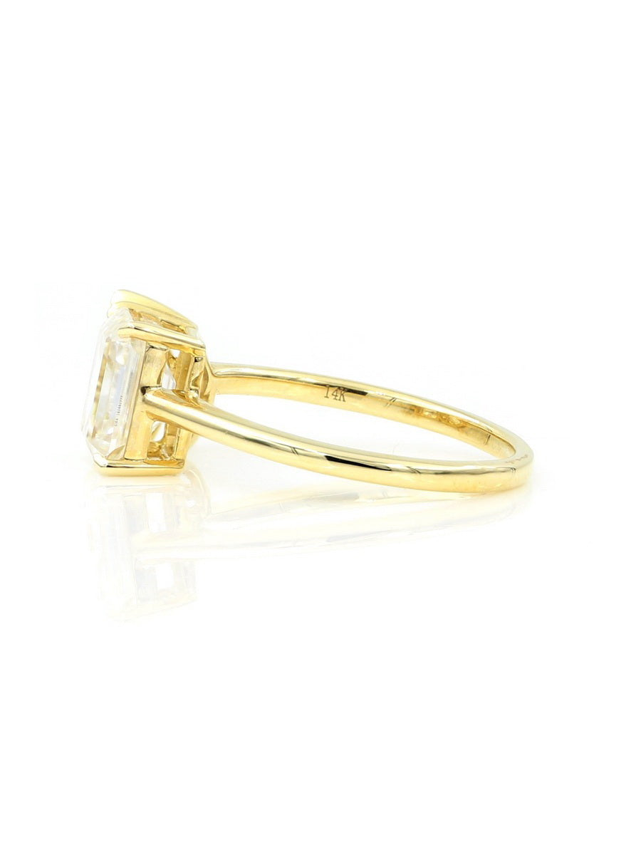 14K Solid Gold Toi et Moi Moissanite Engagement Ring