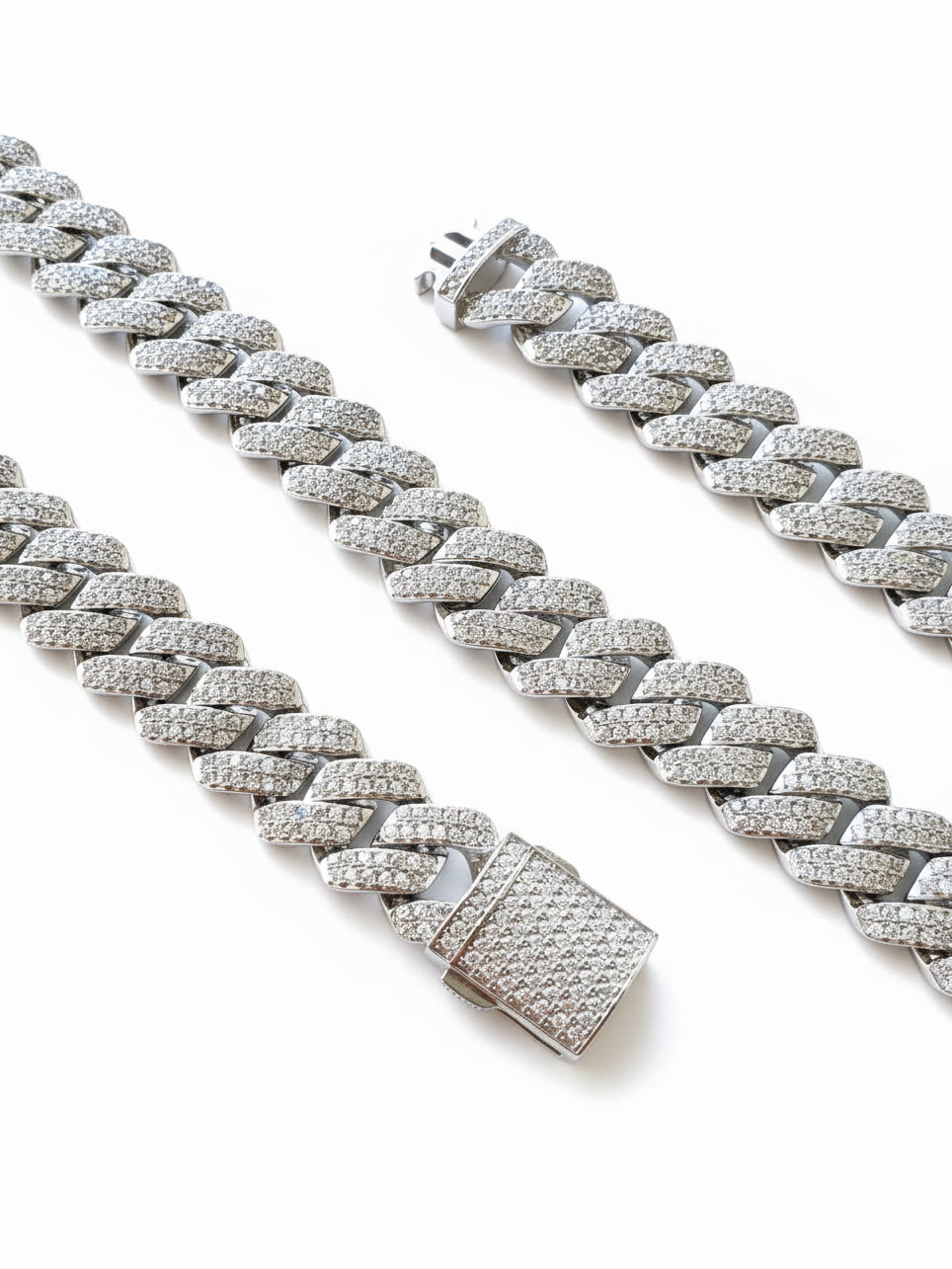 925 Sterling Silver Moissanite 14MM Cuban Links