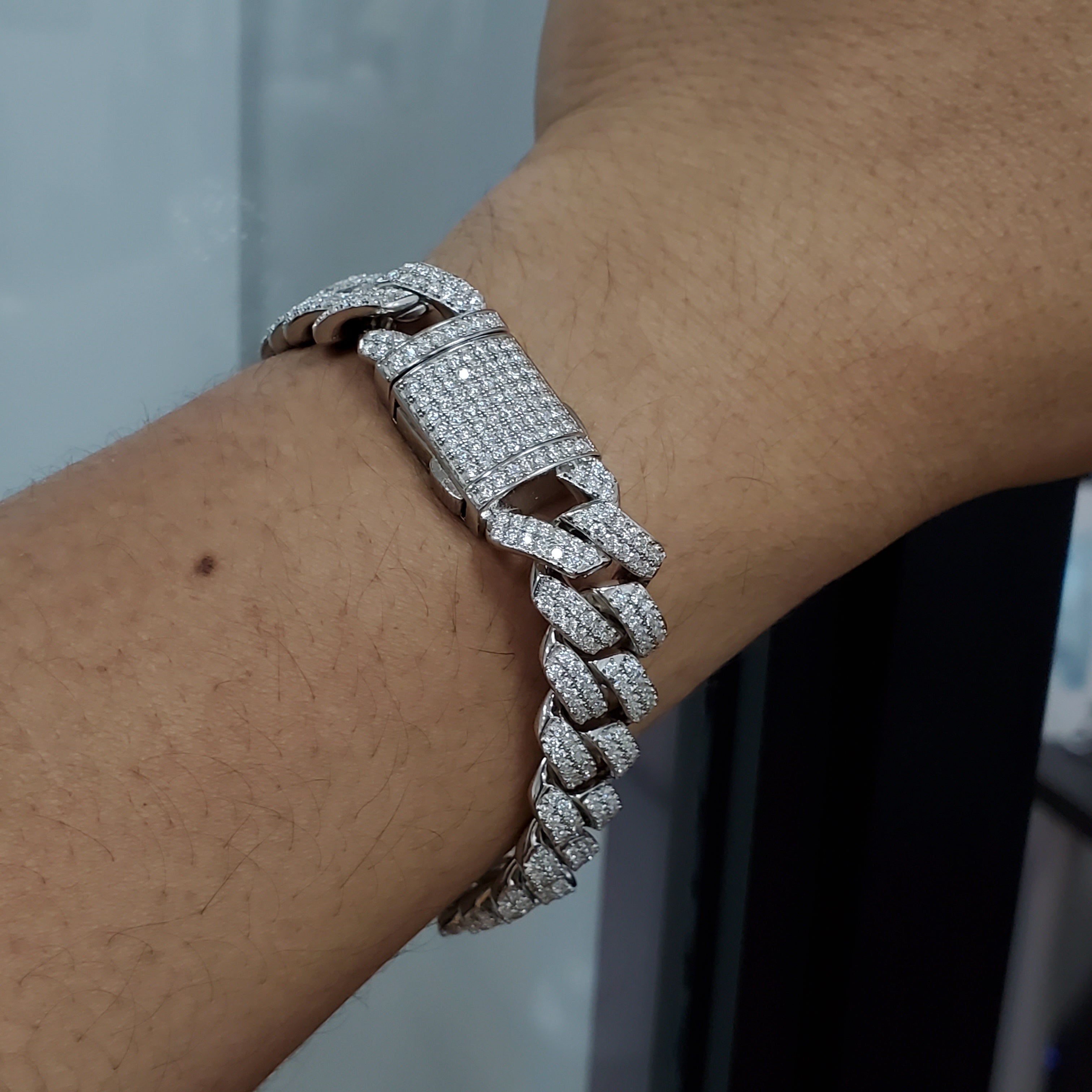 925 Sterling Silver Moissanite 14MM Cuban Links