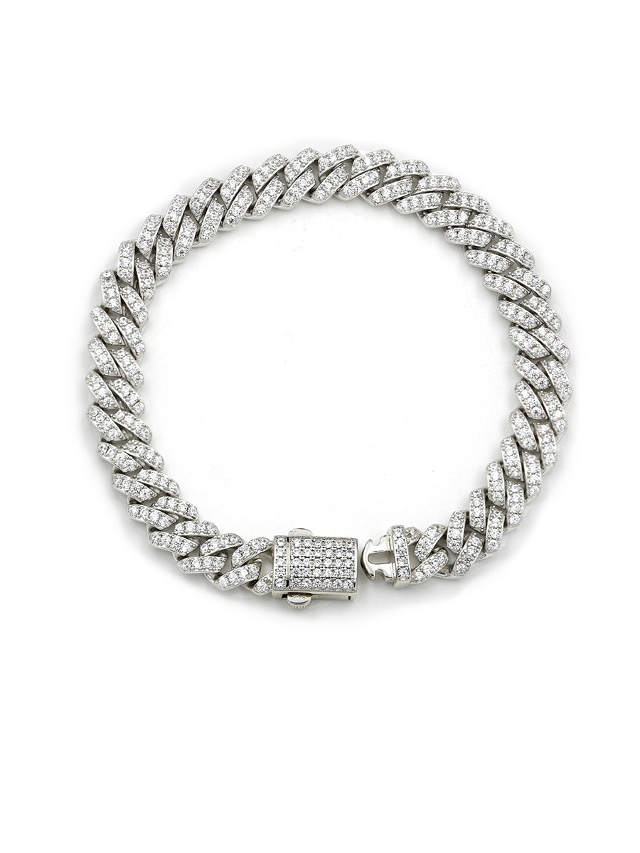 925 Silver Moissanite 8MM Cuban Links Bracelet