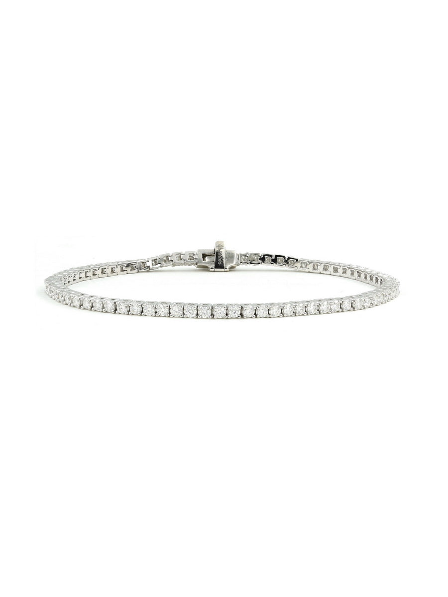 925 Sterling Silver 2mm Moissanite Tennis Bracelet