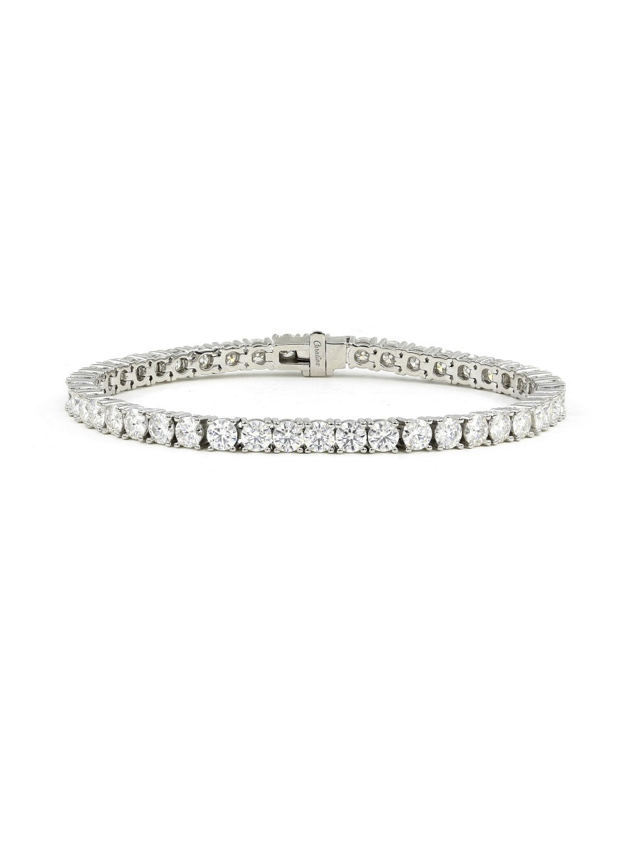 925 Sterling Silver 4mm Moissanite Tennis Bracelet
