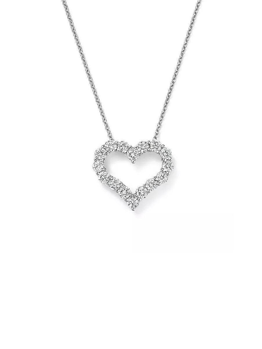 925 Silver Heart Moissanite Pendant Necklace