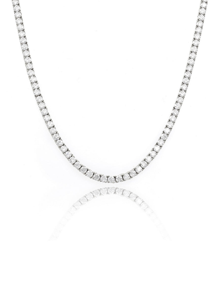 925 Sterling Silver 3mm Moissanite Tennis Necklace