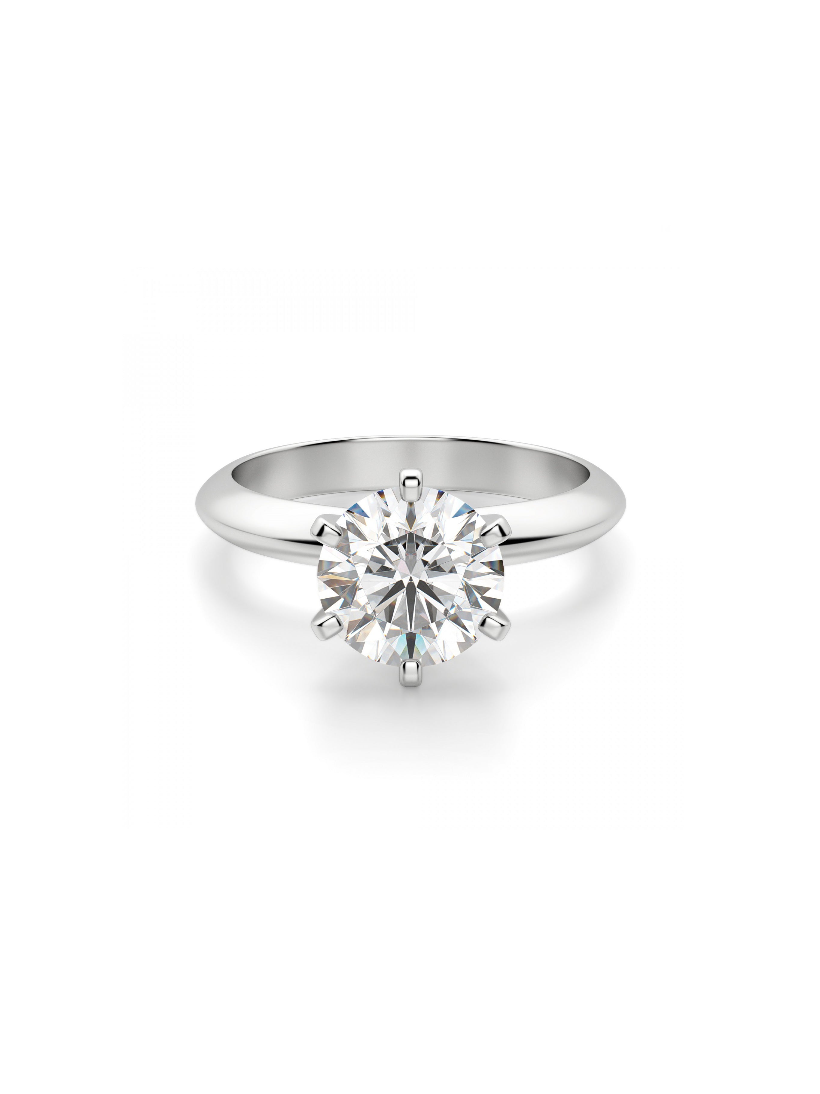 925 Silver Round Cut Moissanite Solitaire Ring