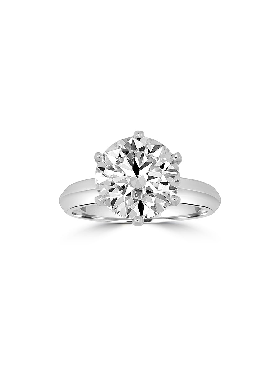 14K Gold Round Cut 3.0Ct Moissanite Solitaire Ring
