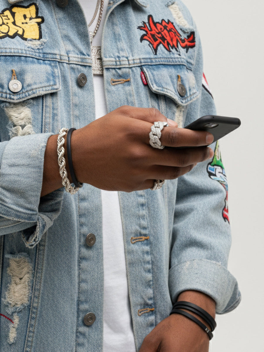 925 Silver Moissanite Monaco Cuban Link Ring