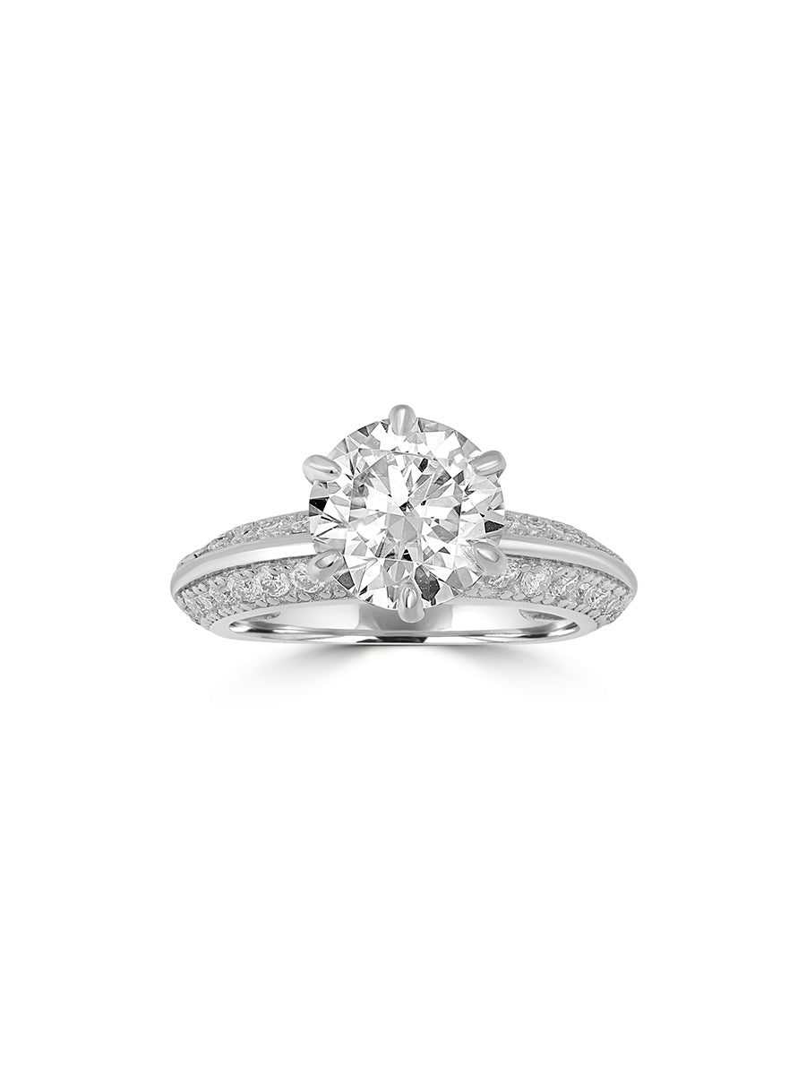 925 Sterling Silver 3.7Ctw. Moissanite Engagement Ring