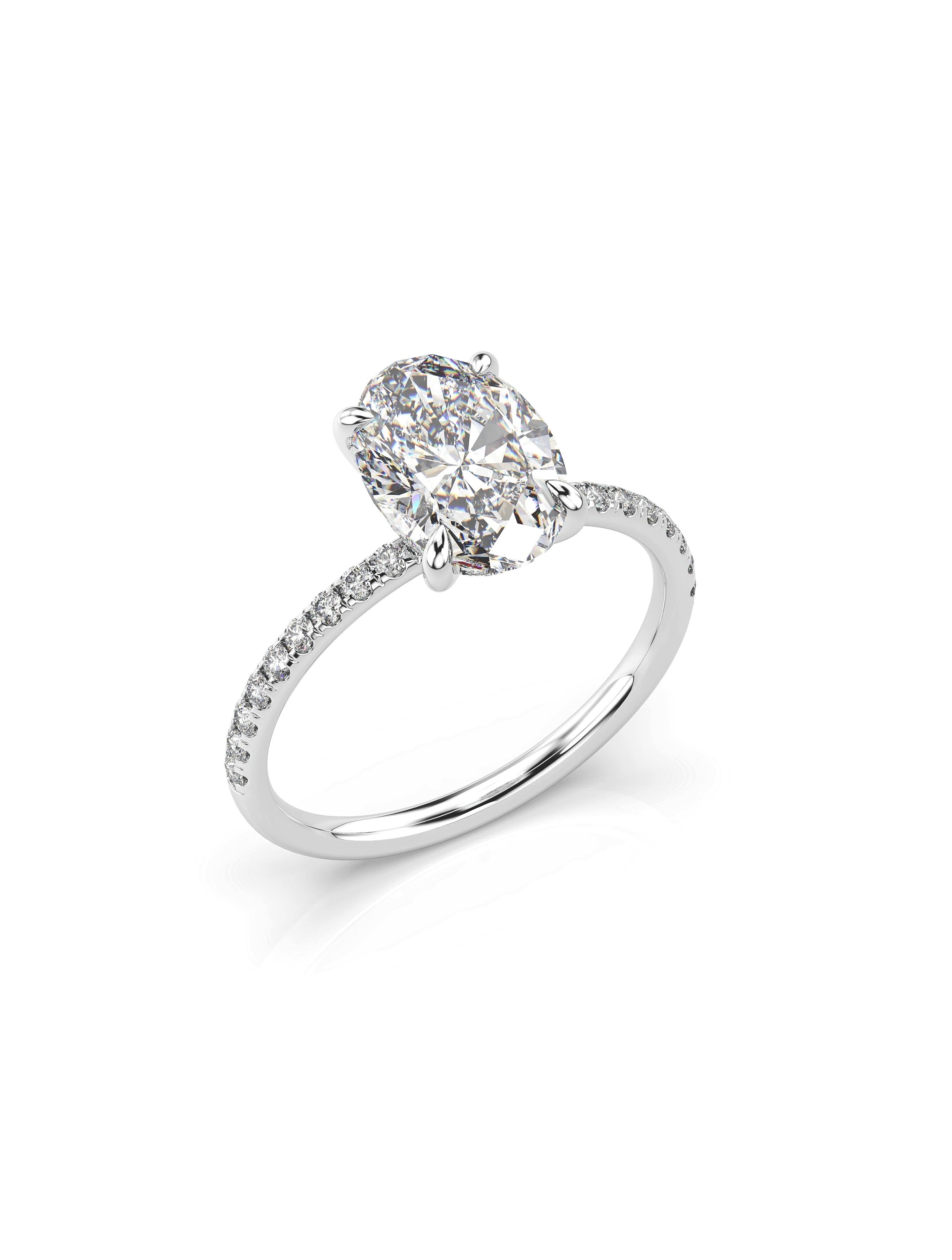 925 Silver 4.4Ctw. Moissanite Oval Cut Engagement Ring