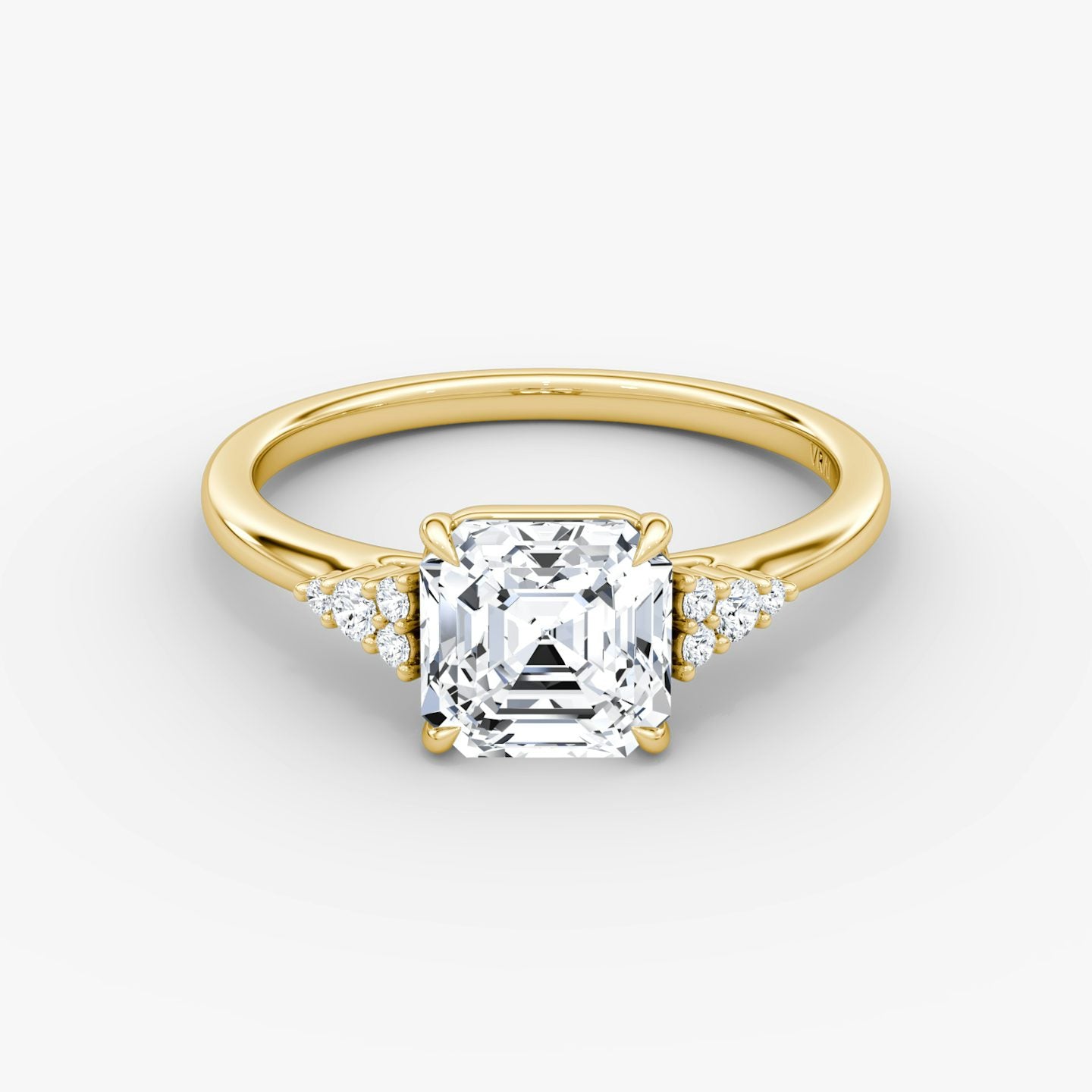 The Side Cluster Cathedral Asscher Engagement Ring