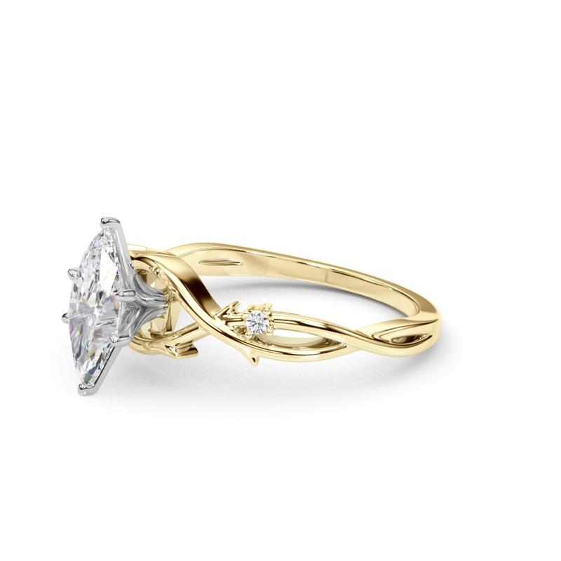 Nature Inspired Marquise Engagement Ring