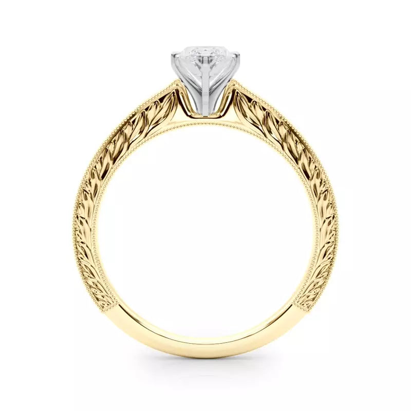 Vintage-Inspired Solitaire Engagement Marquise Ring