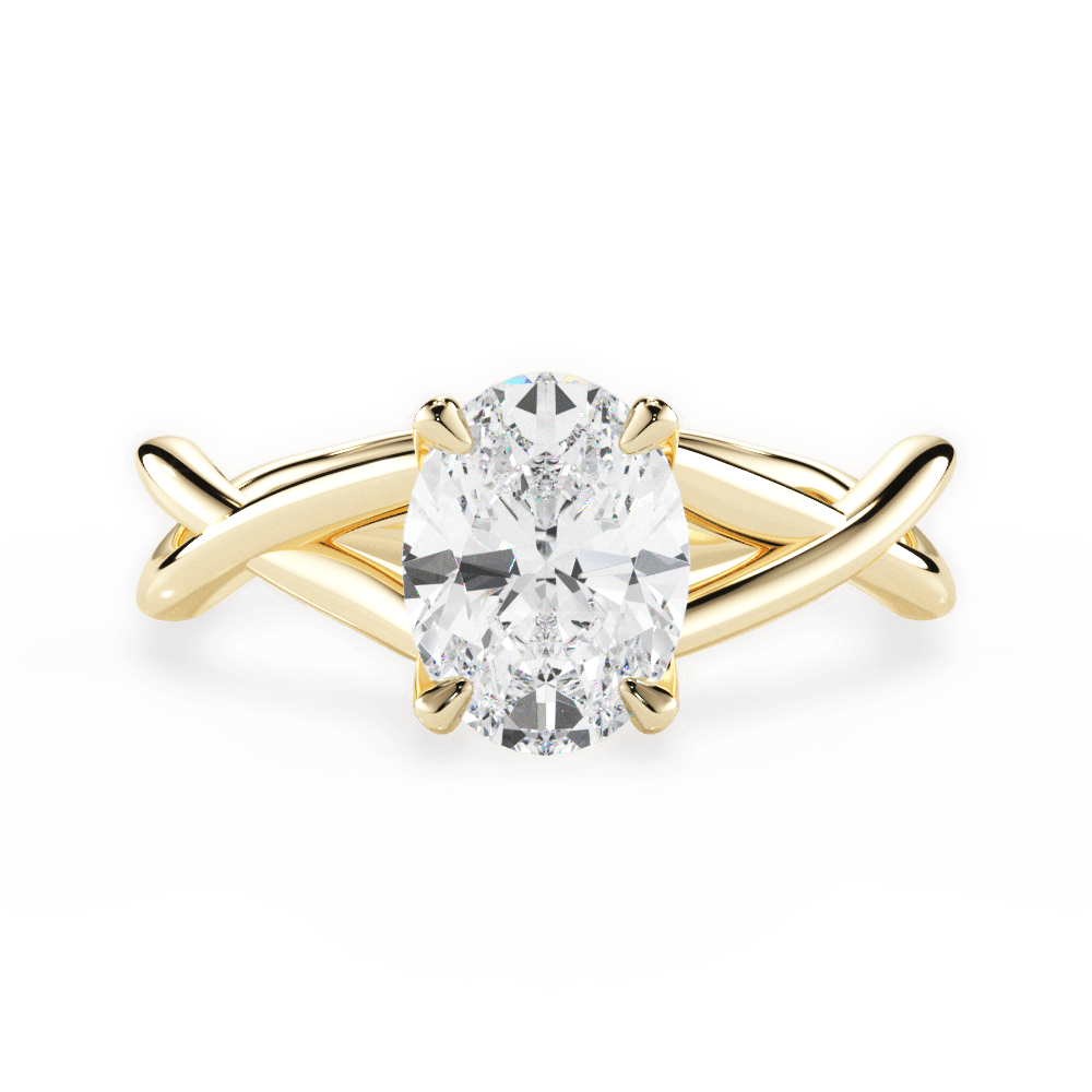 Oval Cut Open-Twist Solitaire Engagement Ring