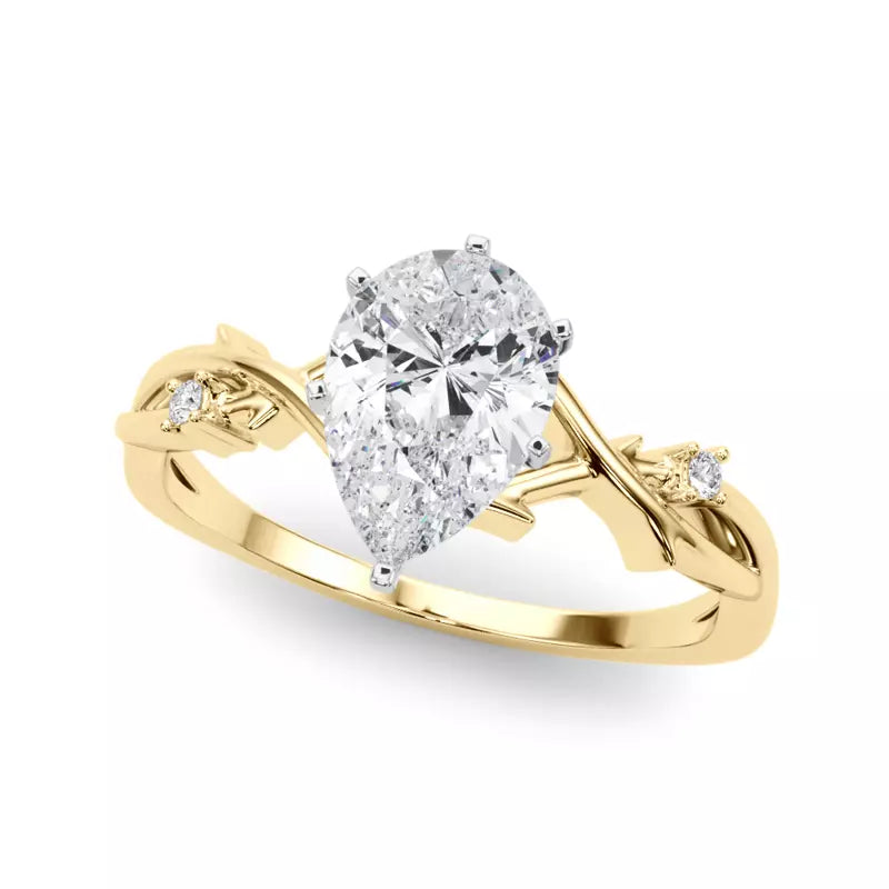 Nature Inspired Pear Engagement Ring