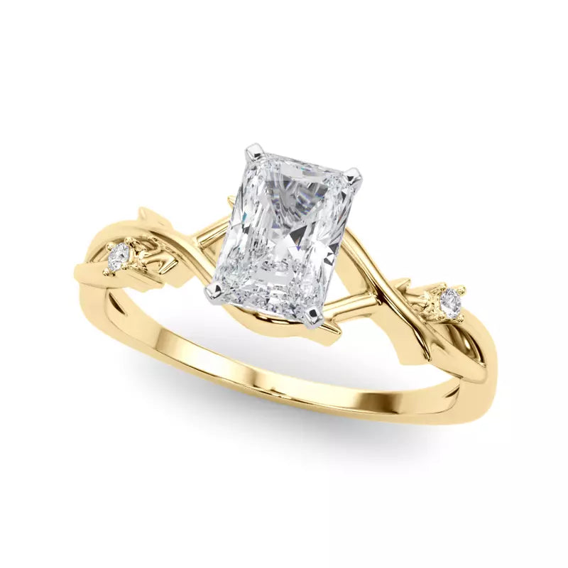 Nature Inspired Radiant Engagement Ring