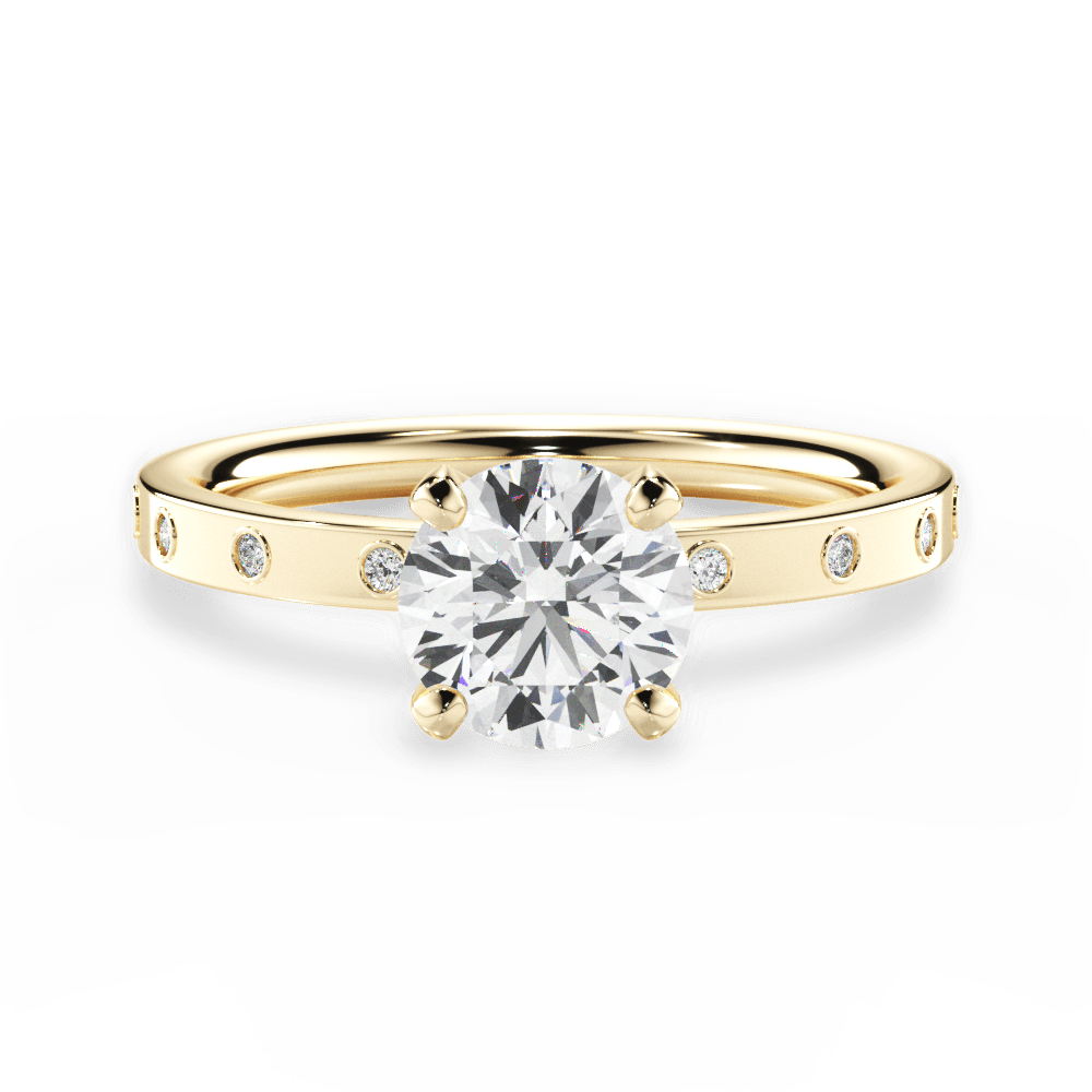 Round Cut Diamond Band Engagement Ring