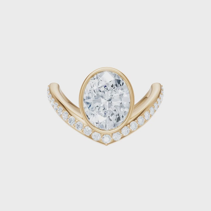 Oval Cut Bezel-Set Solitaire Engagement Ring