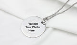 925 Sterling Silver Customized Memory Disc Dog Tag Charm with Free Silver Chain/ Photo Pendant / Hip Hop Pendant