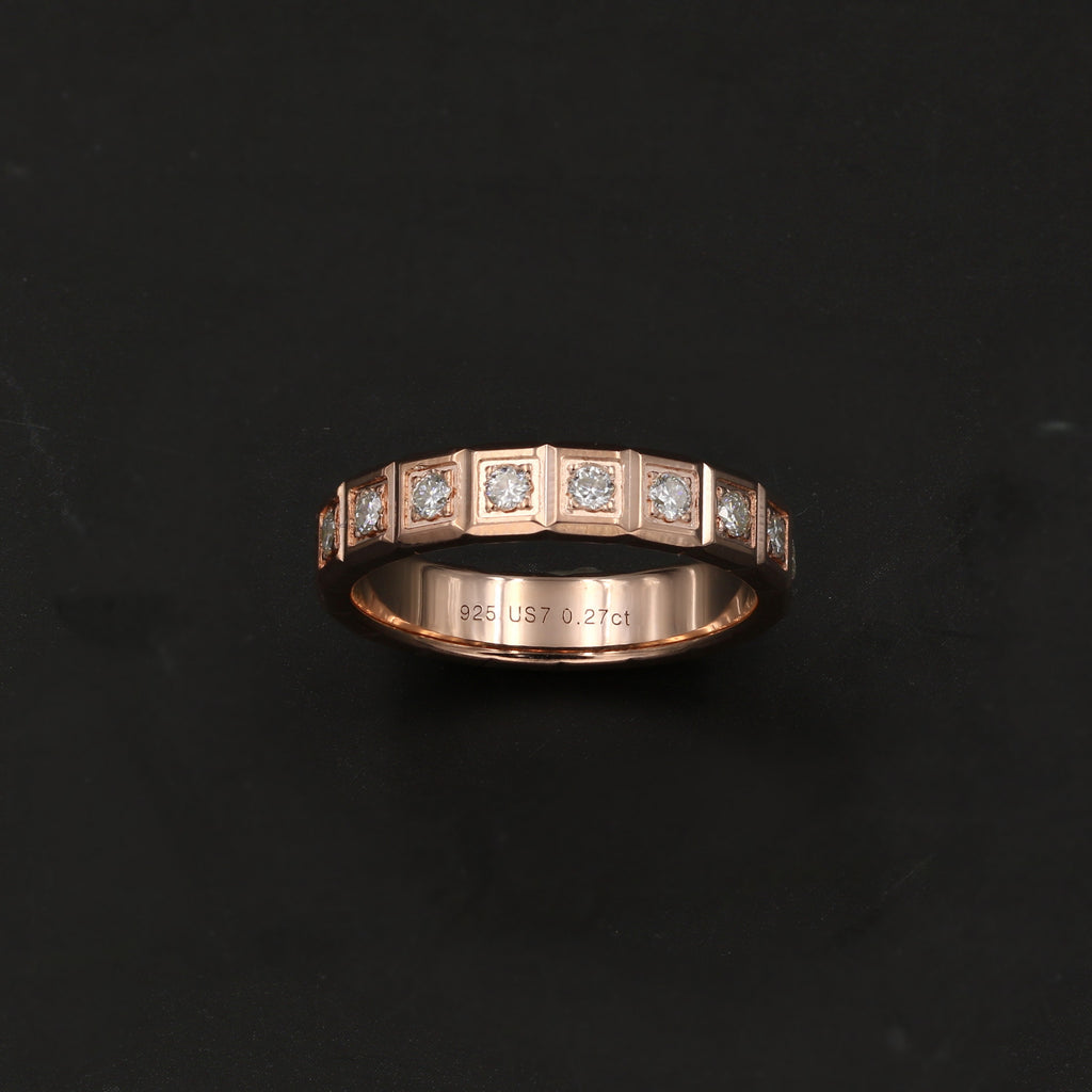 Chopard Ice Cube Rose Gold Band Ring Size 6 3/4