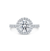 925 Sterling Silver 2.25ct Round Halo Moissanite Diamond engagement ring