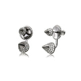 925 Silver Micro-pave CZ Cone Shape Air Jacket Earrings