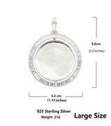 Photo Size 20/25/30mm Sterling Silver Customize Memory Pendant+Free Chain / Hip Hop Pendant