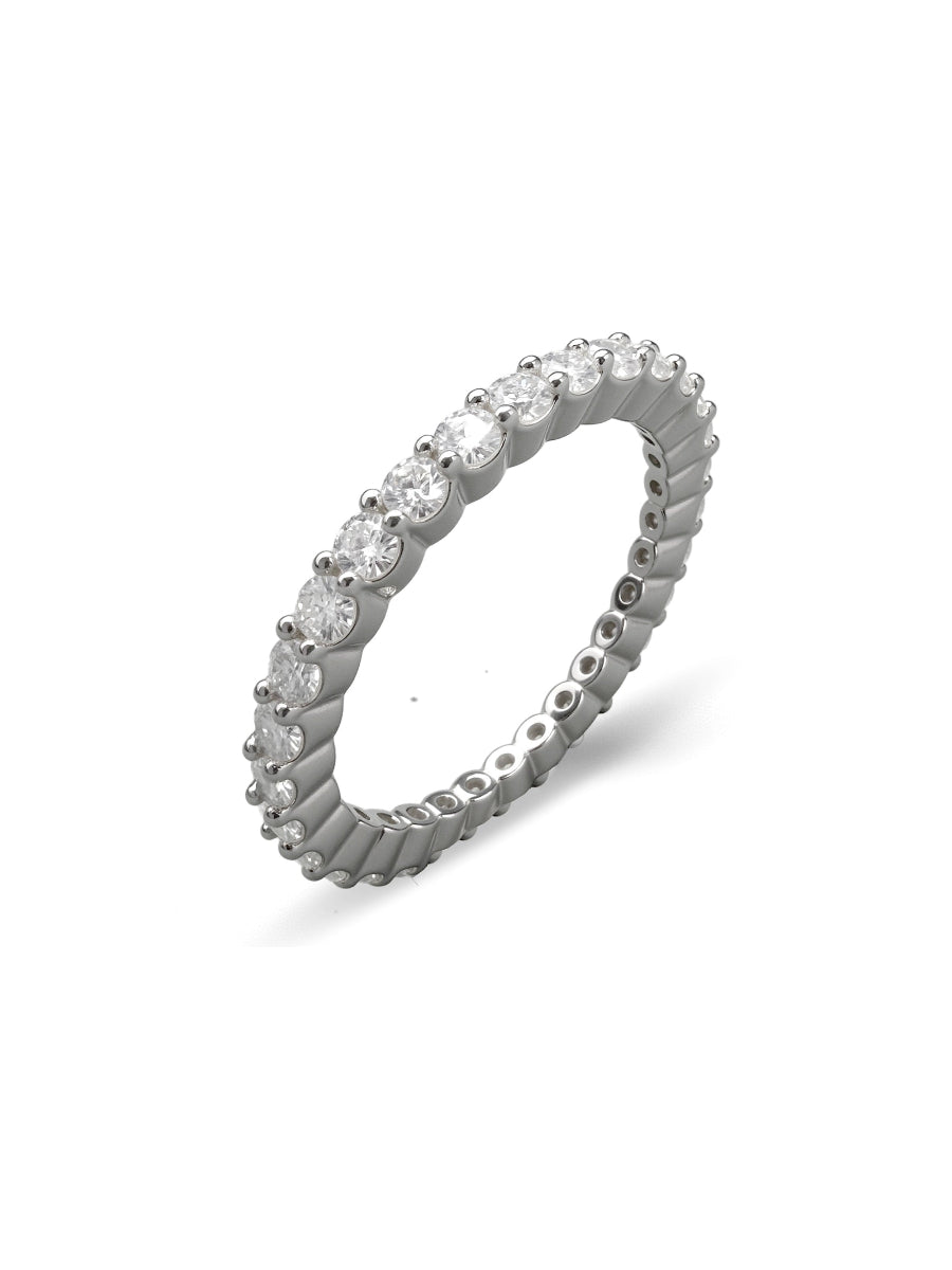 925 Silver 1.0Ctw. Round Cut Moissanite Eternity Band