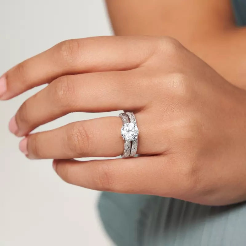 Vintage-Inspired Solitaire Engagement Heart Ring