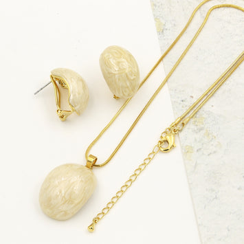 Brass Enamel Dome Earrings / Necklace
