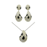 Brass Enamel Tear Drop Earrings / Necklace