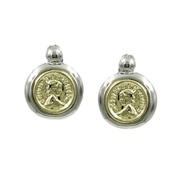 14K Gold Plated Coin Earring