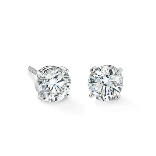 925 Sterling Silver Moissanite Solitaire Studs Earrings