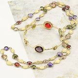 14K Gold Plated Color CZ Bangle / Necklace