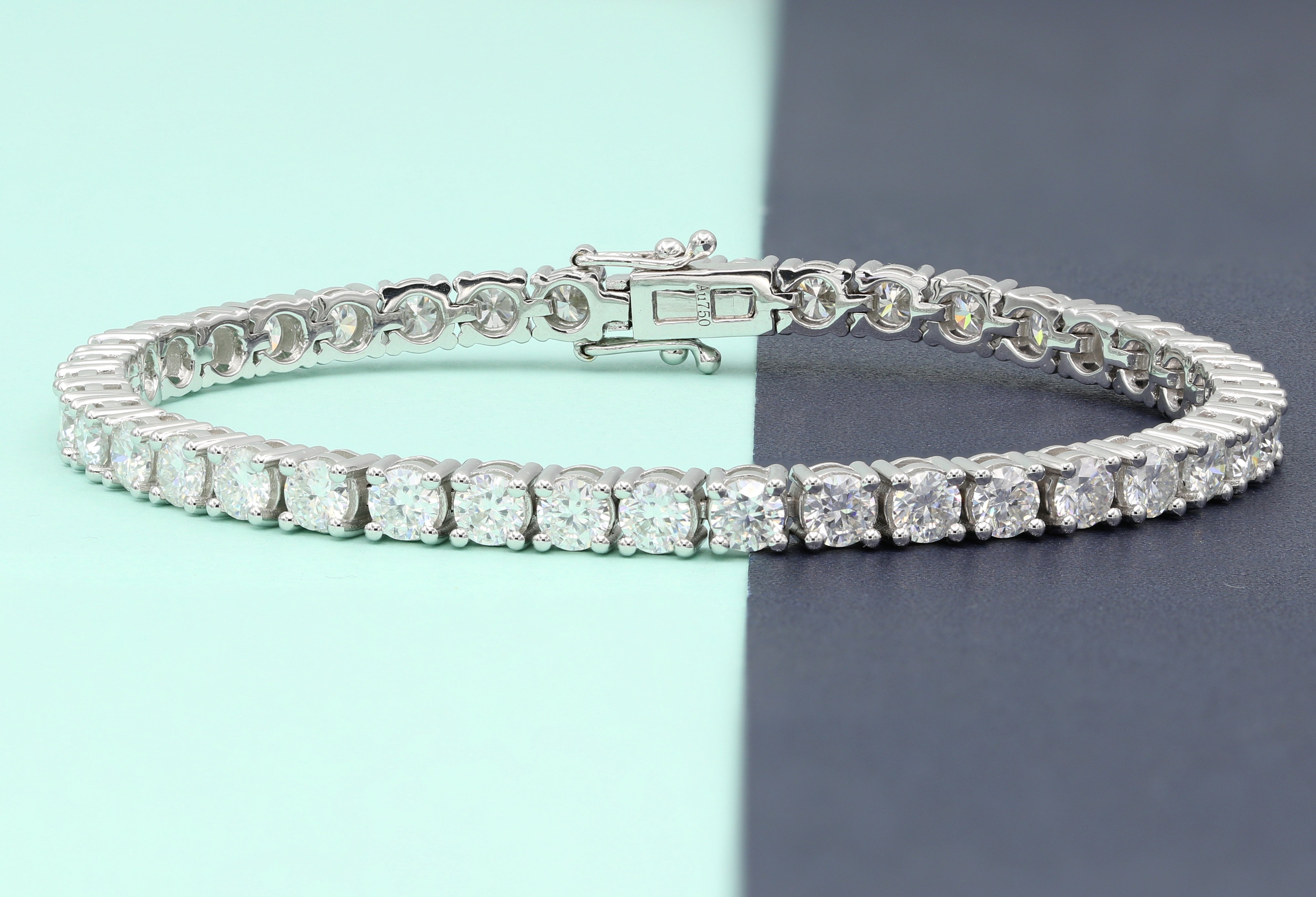 14K White Gold 4mm Moissanite Tennis Bracelet