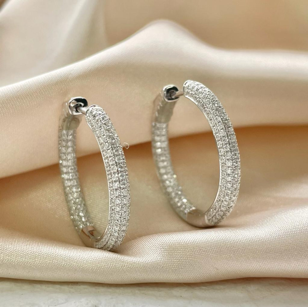 14K Yellow Gold 1.86CTW Moissanite Hoop Earrings