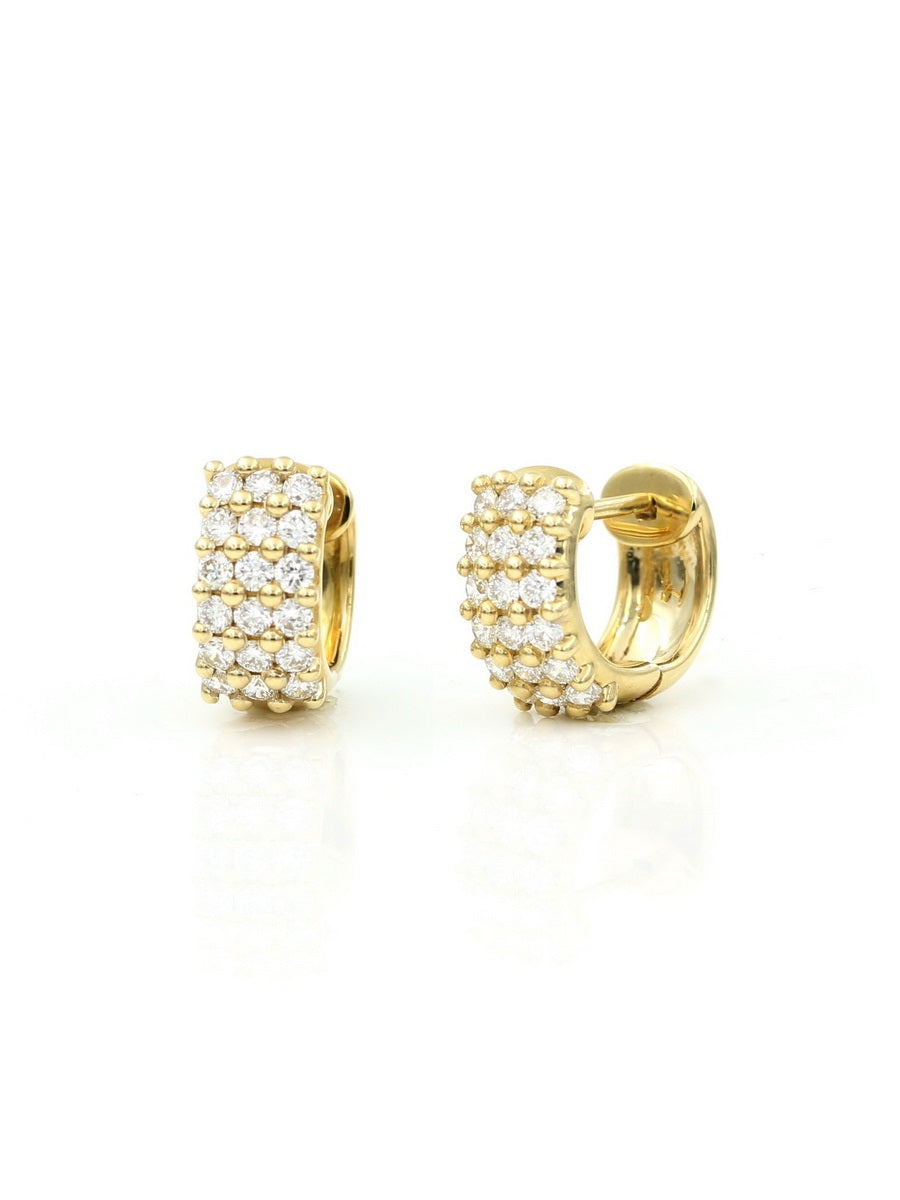 14K Yellow Gold 0.8CTW Moissanite Hoop Earrings