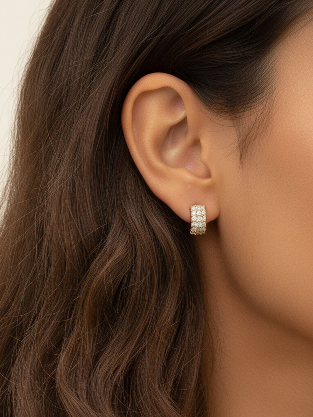 14K Yellow Gold 0.8CTW Moissanite Hoop Earrings