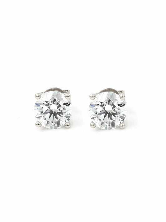 14K Solid Gold Lab-Grown Diamond Four-Prong Studs Earrings