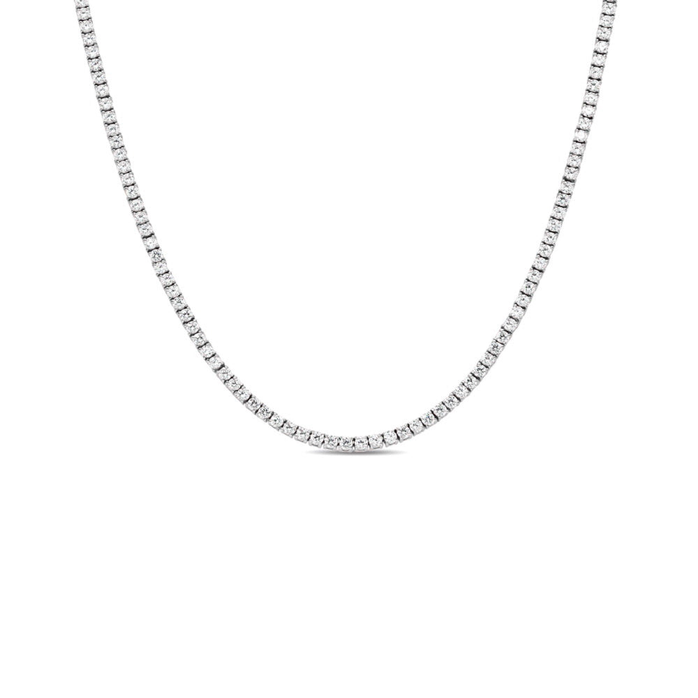 14K Solid Gold Moissanite Tennis Necklace