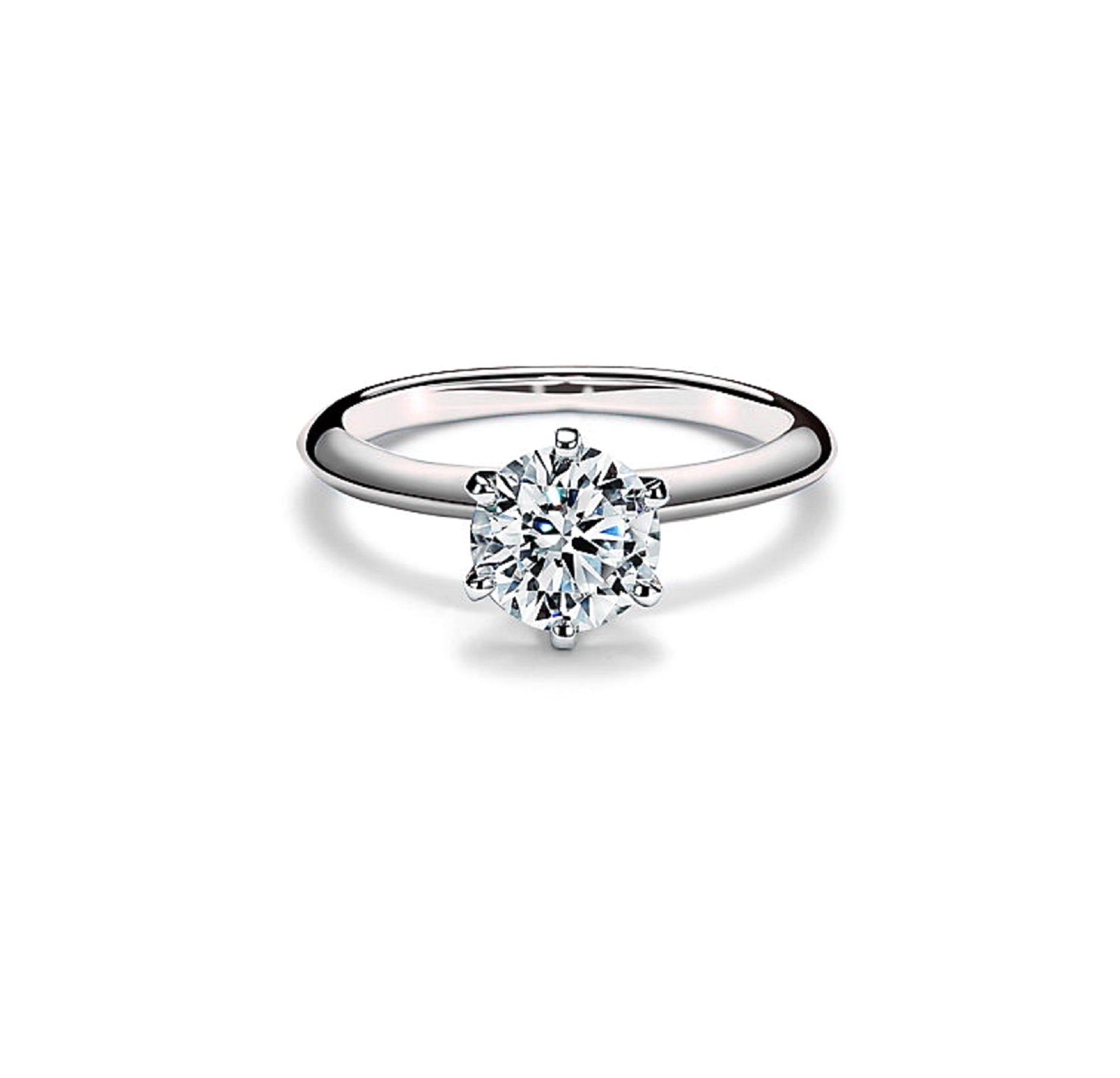 14K Solid Gold 2.0Ct. Moissanite Solitaire Engagement Ring