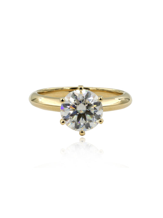 14K Gold 2.0Ctw. Moissanite Solitaire Engagement Ring