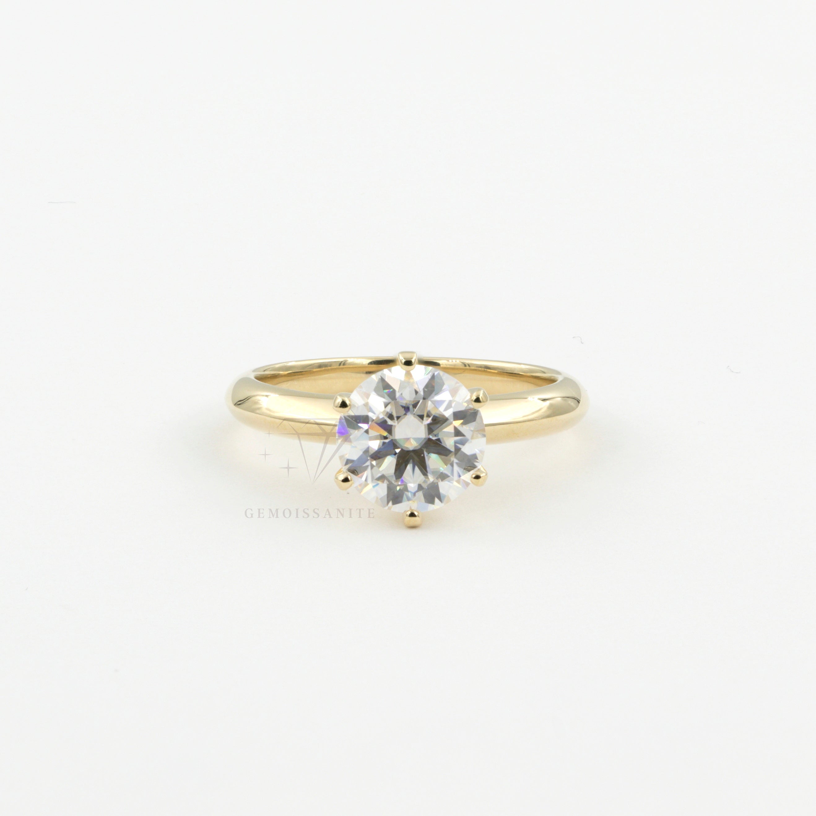 14K Solid Gold 2.0Ct. Moissanite Solitaire Engagement Ring