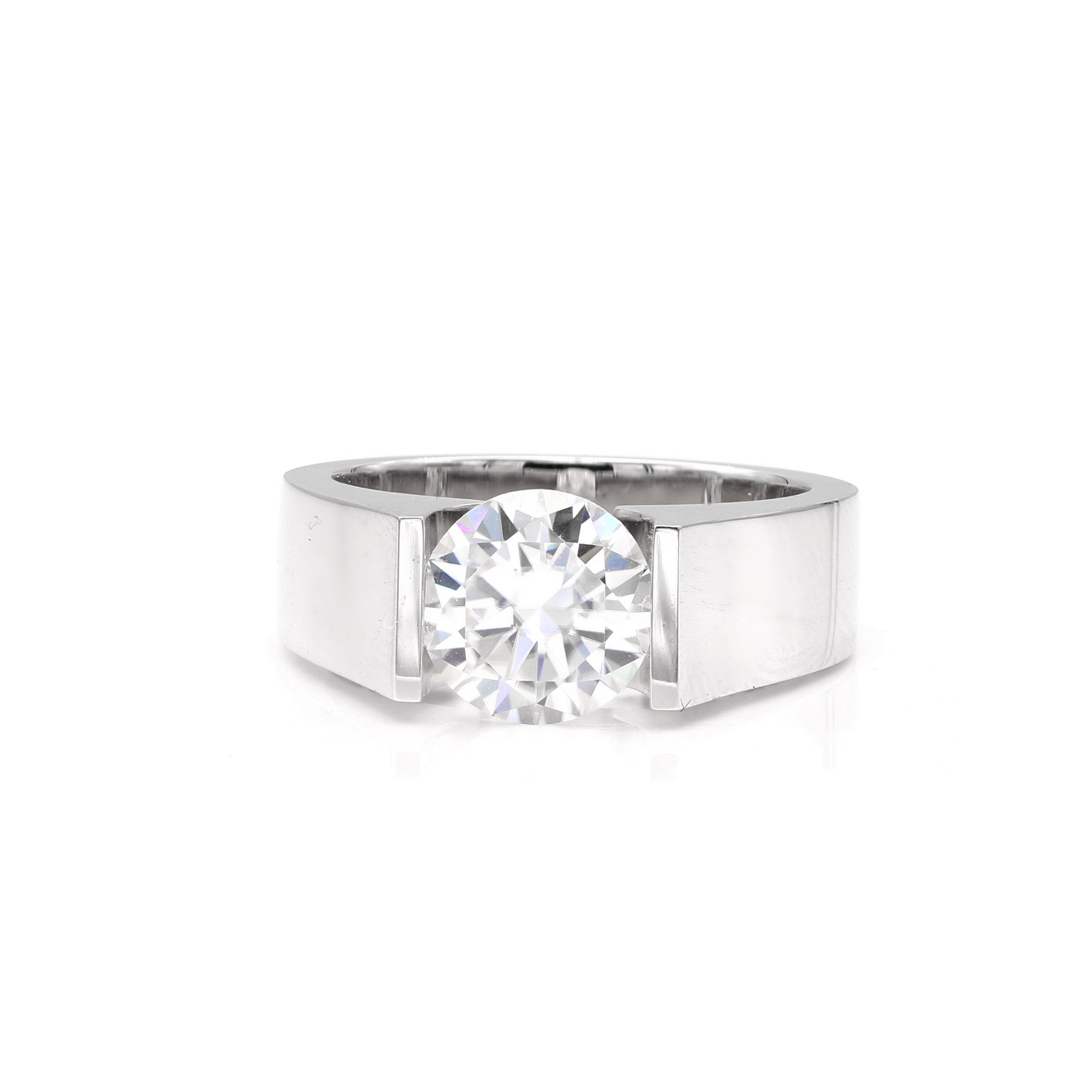 18K White Gold 2.0Ct. Moissanite Engagement Ring