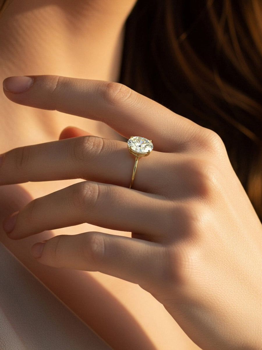 14K Gold 5.0Ctw. Oval Cut Moissanite Engagement Ring