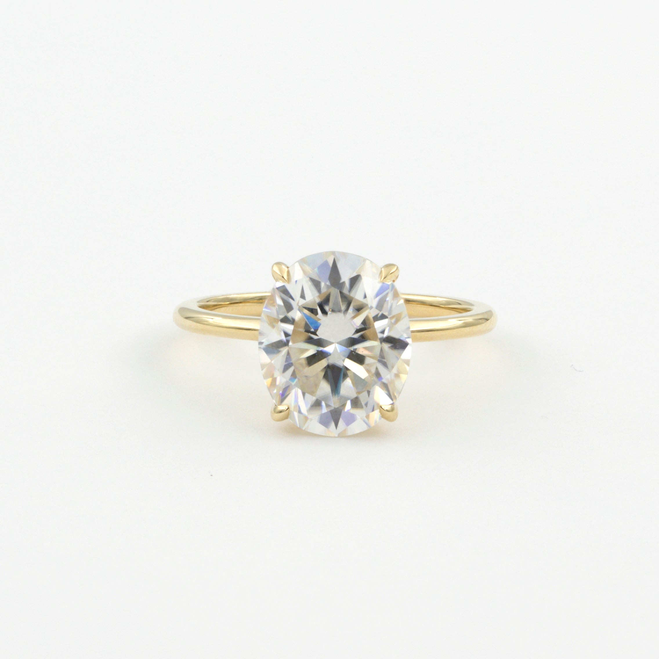 14K Yellow Gold 5.0Ct. Moissanite Oval Cut Wedding Ring