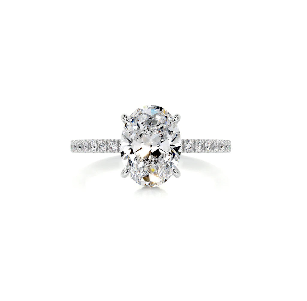 14K White Gold 2.4Ct. Moissanite Hidden Halo Wedding Ring