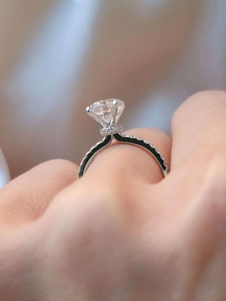 14K White Gold 2.4Ctw. Hidden Halo Moissanite Ring