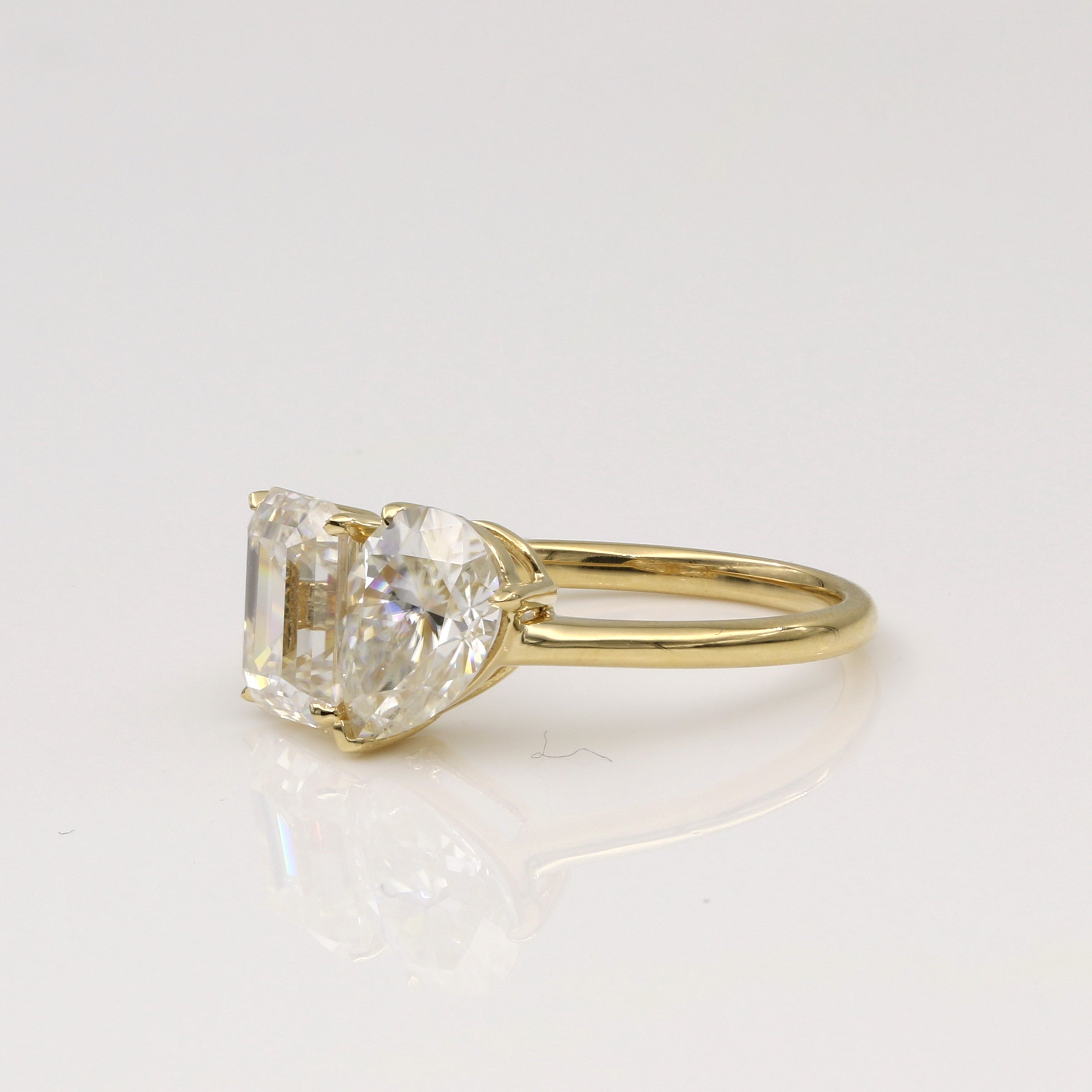 18K Yellow Gold 3.5Ct. Moissanite Toi et Moi Engagement Ring